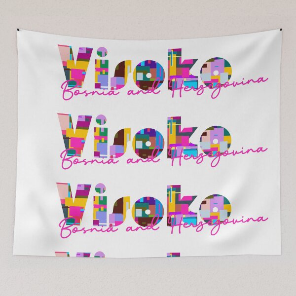 Item preview, Visoko, Bosnia and Herzegovina, Vibrant Abstract City Typography Art designed and sold by Wanderful-roads.