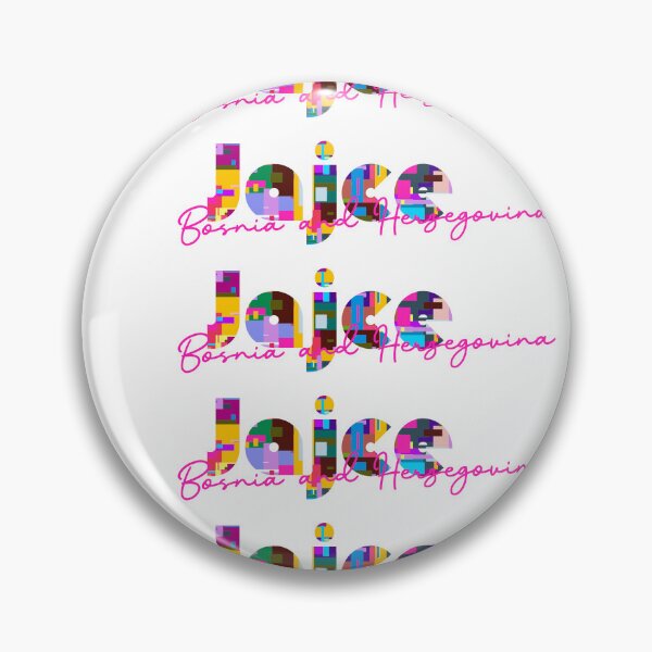 Item preview, Jajce, Bosnia and Herzegovina, Vibrant Abstract City Typography Art designed and sold by Wanderful-roads.
