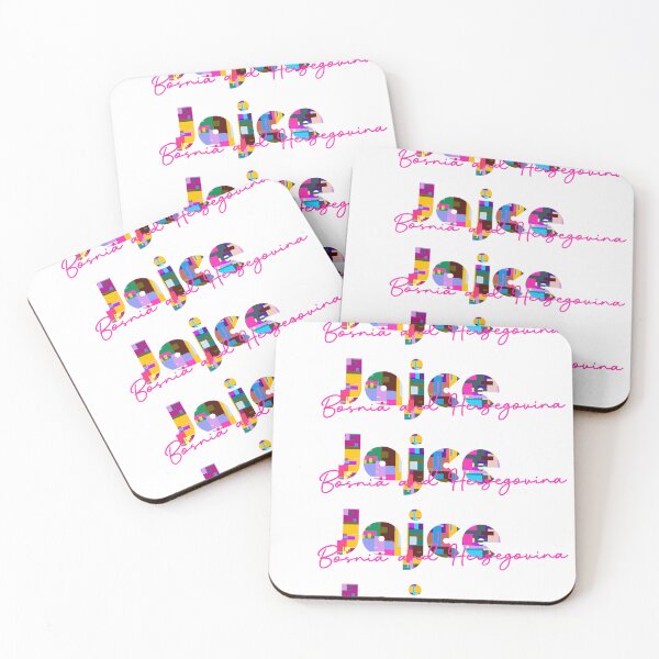 Item preview, Jajce, Bosnia and Herzegovina, Vibrant Abstract City Typography Art designed and sold by Wanderful-roads.