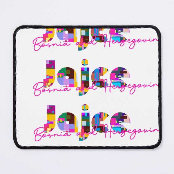 Item preview, Jajce, Bosnia and Herzegovina, Vibrant Abstract City Typography Art designed and sold by Wanderful-roads.