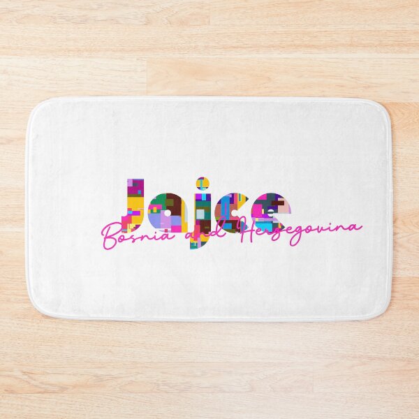 Item preview, Jajce, Bosnia and Herzegovina, Vibrant Abstract City Typography Art designed and sold by Wanderful-roads.