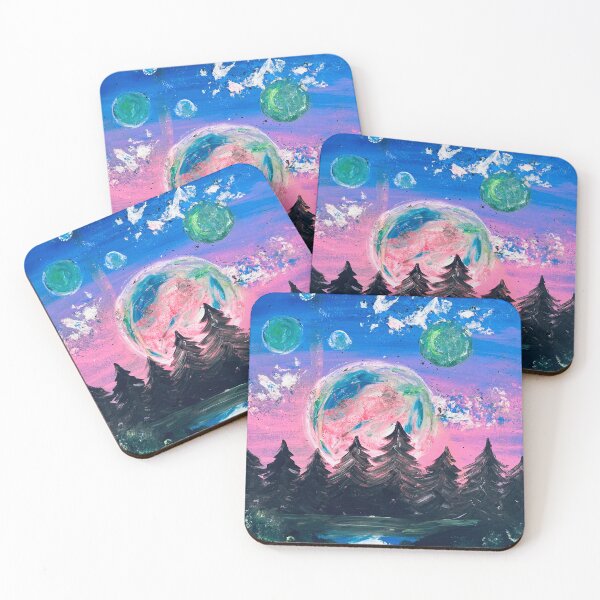 Item preview, Original Painting “Moon Glow” Mixed Media Whimsical Moon Art  designed and sold by JamesDArting.