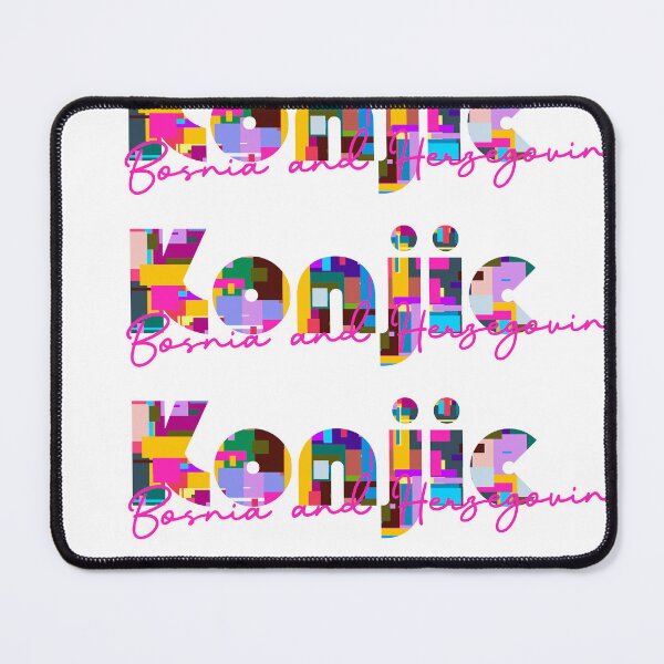 Item preview, Konjic, Bosnia and Herzegovina, Vibrant Abstract City Typography Art designed and sold by Wanderful-roads.