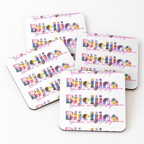 Item preview, Bijeljina, Bosnia and Herzegovina, Vibrant Abstract City Typography Art designed and sold by Wanderful-roads.