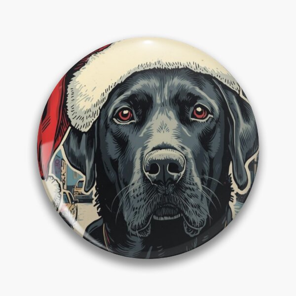 Artikelvorschau, Schwarzer Labrador – Frohe Weihnachten – Retro-Vibe entworfen und verkauft von CyberArtistOne.