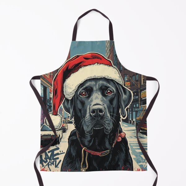 Artikelvorschau, Schwarzer Labrador – Frohe Weihnachten – Retro-Vibe entworfen und verkauft von CyberArtistOne.