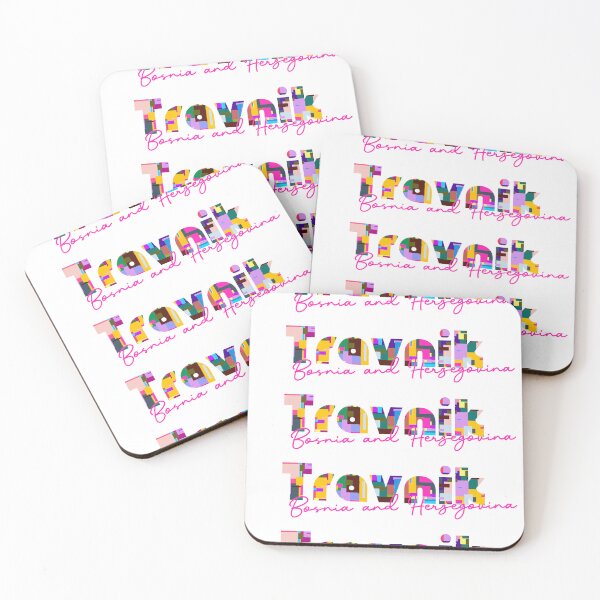 Item preview, Travnik, Bosnia and Herzegovina, Vibrant Abstract City Typography Art designed and sold by Wanderful-roads.