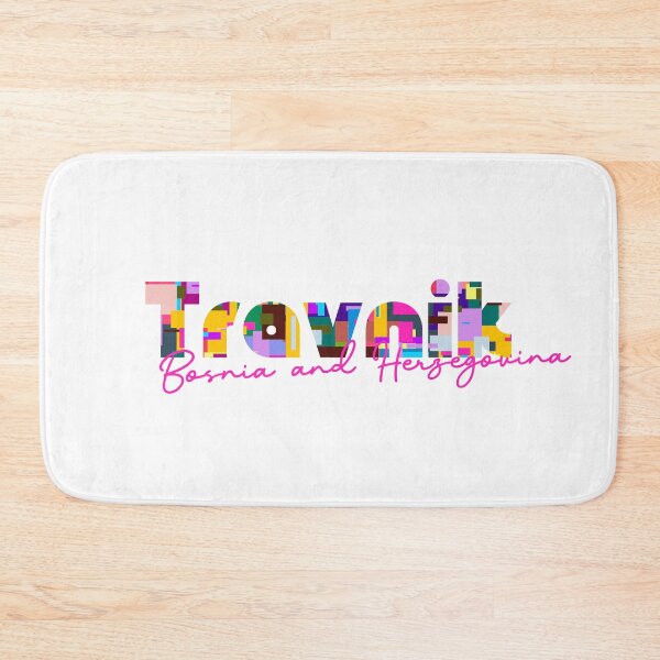 Item preview, Travnik, Bosnia and Herzegovina, Vibrant Abstract City Typography Art designed and sold by Wanderful-roads.