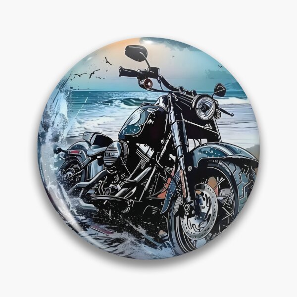 Aperçu de l'œuvre Illustration de moto cruiser côtière – Balade en mer créée et vendue par Kruti Collection.