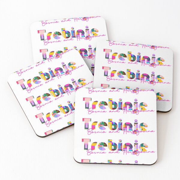 Item preview, Trebinje, Bosnia and Herzegovina, Vibrant Abstract City Typography Art designed and sold by Wanderful-roads.