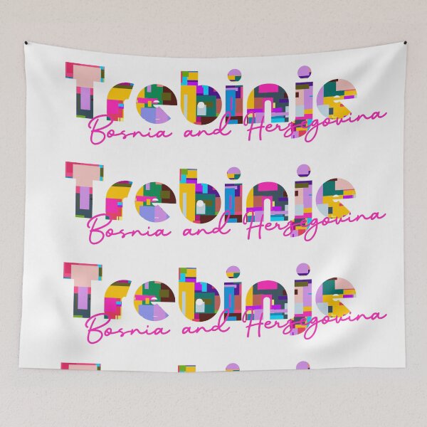 Item preview, Trebinje, Bosnia and Herzegovina, Vibrant Abstract City Typography Art designed and sold by Wanderful-roads.