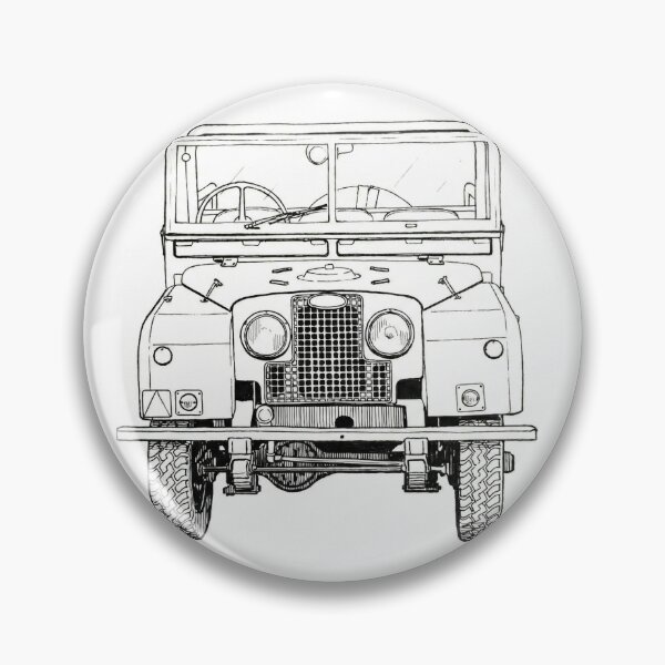 Artikelvorschau, Vintage Land Rover Serie 1 – Klassische britische 4x4-Tuschezeichnung entworfen und verkauft von Marlienart.