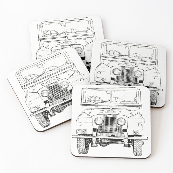 Item preview, Vintage Land Rover Series 1 - Classic British 4x4 Ink Drawing designed and sold by Marlienart.