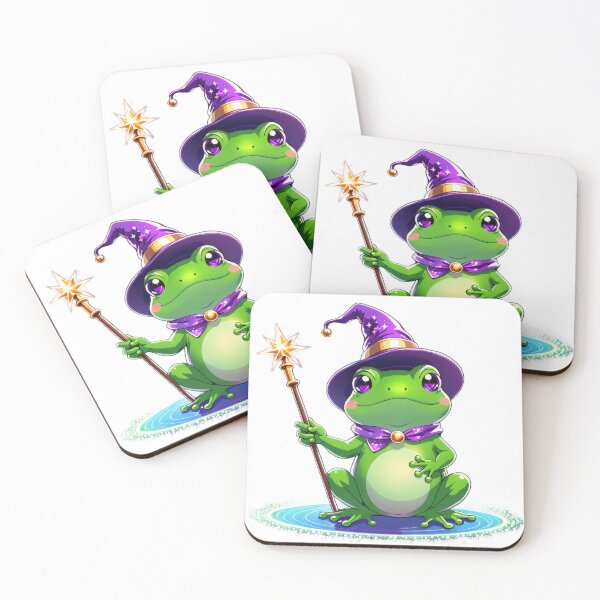 Item preview, Cute Wizard Frog with Magic Wand | Kawaii Fantasy Frog Illustration designed and sold by Visualynx.
