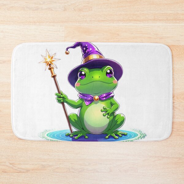 Item preview, Cute Wizard Frog with Magic Wand | Kawaii Fantasy Frog Illustration designed and sold by Visualynx.