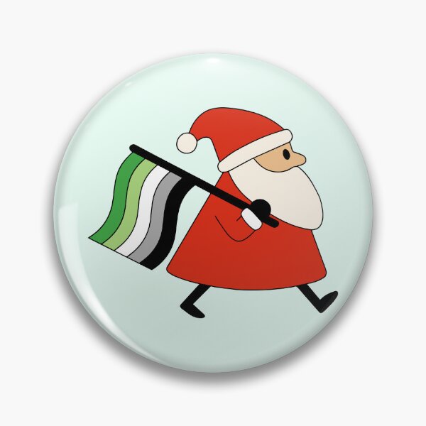 Item preview, Aro Pride Santa with flag – Cozy Queer Christmas Art designed and sold by Cannaxes Studio.