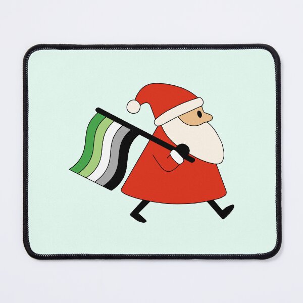 Item preview, Aro Pride Santa with flag – Cozy Queer Christmas Art designed and sold by Cannaxes Studio.