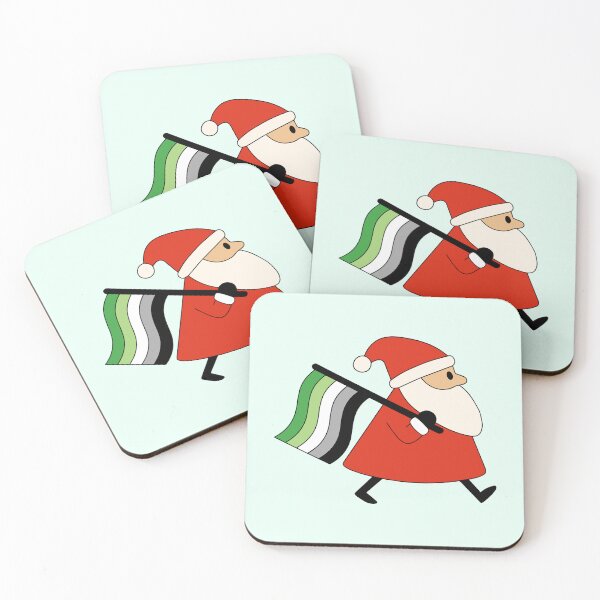 Item preview, Aro Pride Santa with flag – Cozy Queer Christmas Art designed and sold by Cannaxes Studio.