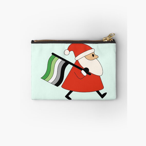 Item preview, Aro Pride Santa with flag – Cozy Queer Christmas Art designed and sold by Cannaxes Studio.