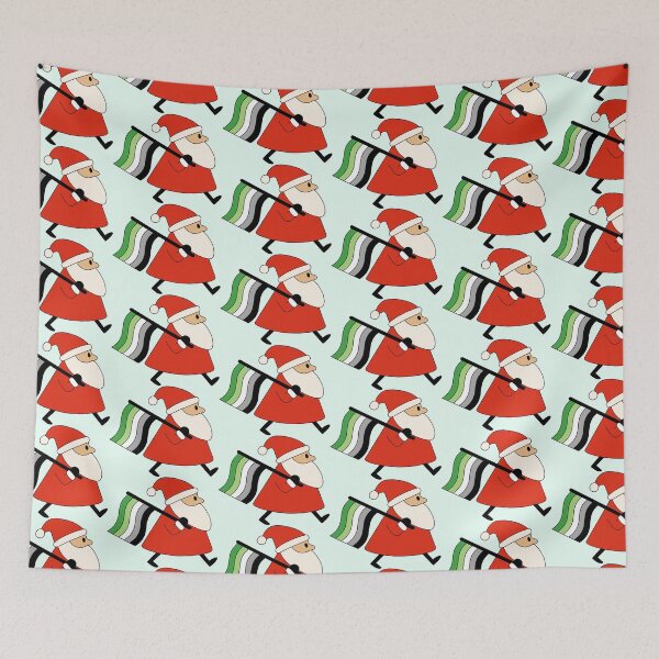 Item preview, Aro Pride Santa with flag – Cozy Queer Christmas Art designed and sold by Cannaxes Studio.