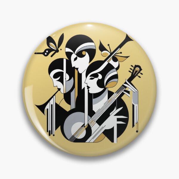Item preview, Art Deco Jazz Musicians Illustration – Vintage Music Art designed and sold by Kruti Collection.