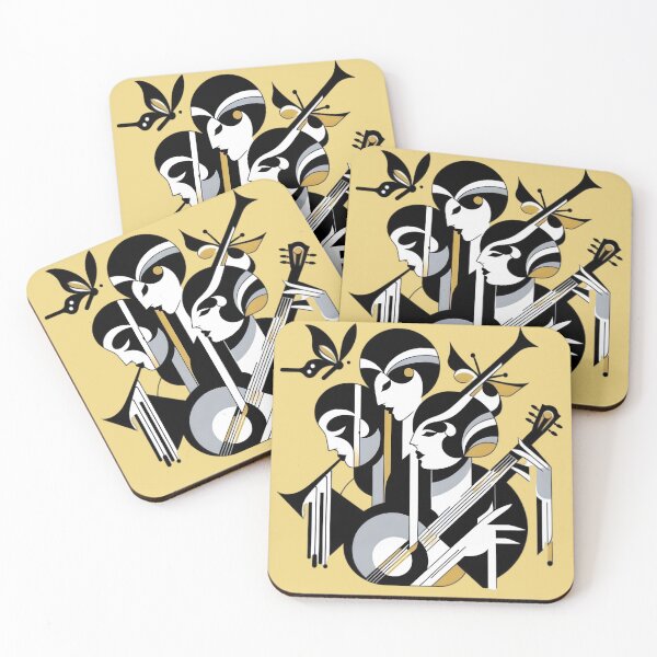 Item preview, Art Deco Jazz Musicians Illustration – Vintage Music Art designed and sold by Kruti Collection.