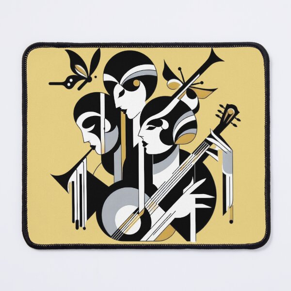 Item preview, Art Deco Jazz Musicians Illustration – Vintage Music Art designed and sold by Kruti Collection.