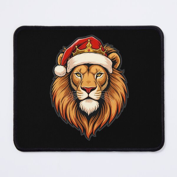 Item preview, Lion Christmas King – Funny Santa Lion Cartoon Vector Art designed and sold by ColorSplash123.