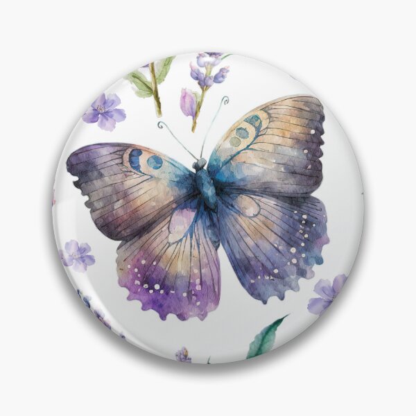 Artikelvorschau, Nahtloses Aquarellmuster mit Schmetterling und Lavendel – Botanisches Blumendesign entworfen und verkauft von Youpattern.