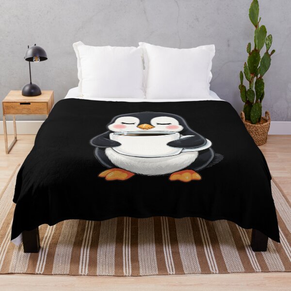 Item preview, Sleepy Penguin With Coffee – Funny Morning Mood Cartoon Art designed and sold by ColorSplash123.