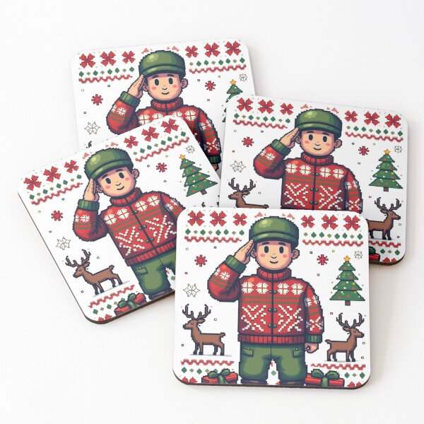 Item preview, Military Ugly Christmas Sweater - Soldier Salute designed and sold by Callsign 84.