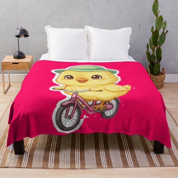 Item preview, Cute Chick on a Bike Sticker | Kawaii Little Bird in Green Hat designed and sold by Ahilwani.