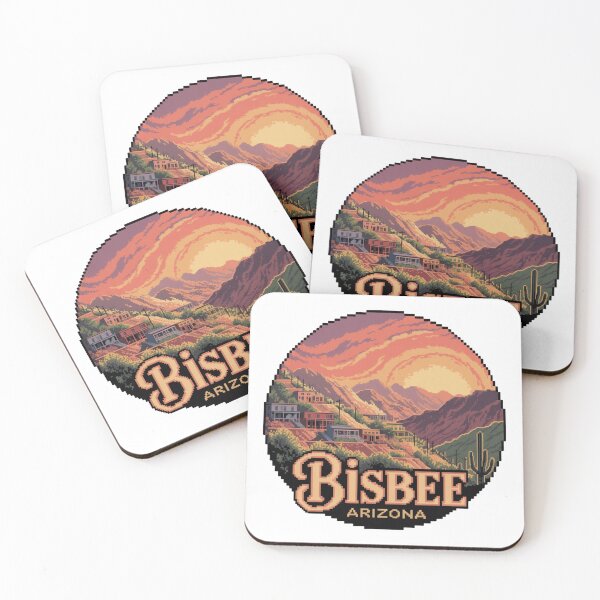 Item preview, Bisbee Arizona Vintage Sunset Pixel Art Design designed and sold by CircinusStore.