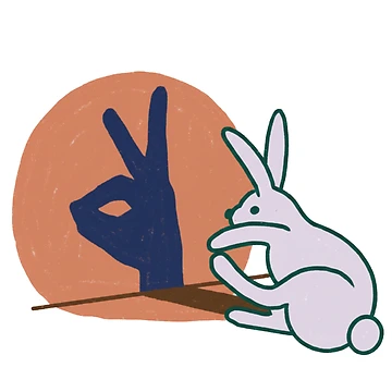 Artwork thumbnail, Funny Rabbit Hand Shadow, Funny Rabbit by DesignDenDo ⭐⭐⭐⭐⭐