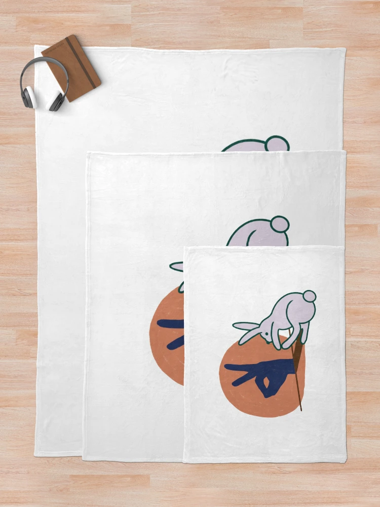 Thumbnail 5 of 6, Throw Blanket, Funny Rabbit Hand Shadow, Funny Rabbit designed and sold by DesignDenDo ⭐⭐⭐⭐⭐.
