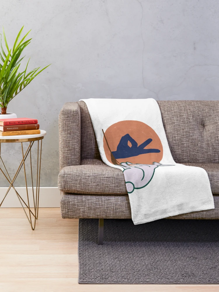Thumbnail 2 of 6, Throw Blanket, Funny Rabbit Hand Shadow, Funny Rabbit designed and sold by DesignDenDo ⭐⭐⭐⭐⭐.