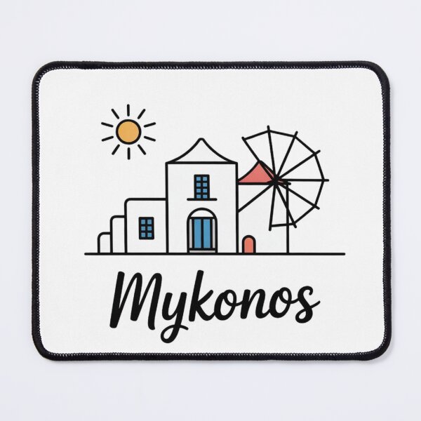 Item preview, Minimal Mykonos Line Art – Sticker & T-shirt Design designed and sold by Timeless Design.