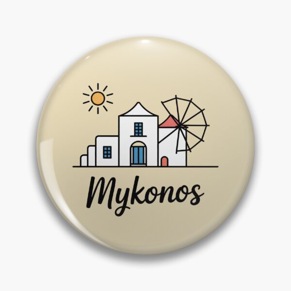 Item preview, Minimal Mykonos Line Art – Sticker & T-shirt Design designed and sold by Timeless Design.