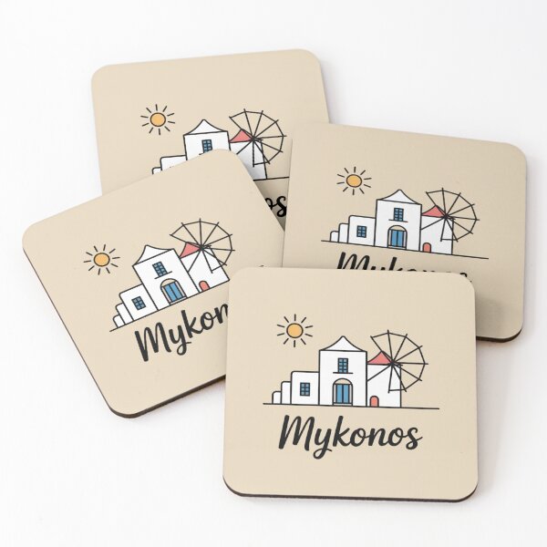 Item preview, Minimal Mykonos Line Art – Sticker & T-shirt Design designed and sold by Timeless Design.