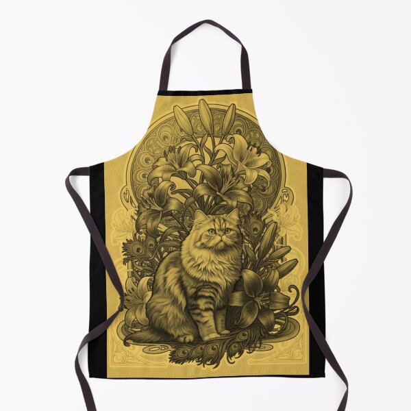 Item preview, Persian Cat Golden Peacock Baroque Frame designed and sold by RPrintPulse.