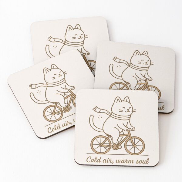Item preview, Cozy Cat Riding Bicycle Line Art designed and sold by RokaWorld.