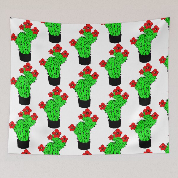 Item preview, Trippy Cactus with Red Flowers designed and sold by synthesizer.