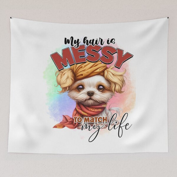 Item preview, Funny Dog Quote Messy Hair Humor Art designed and sold by LunaPixelStudio.