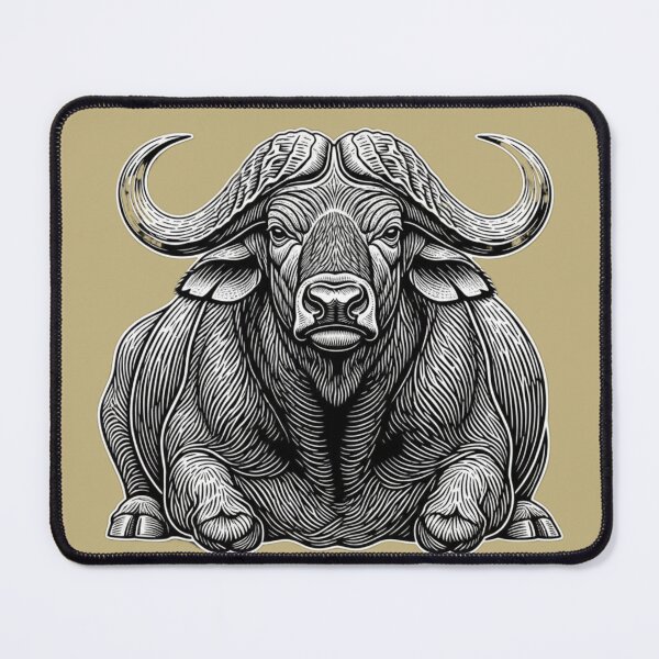 Item preview, Cape Buffalo Line Art Unbreakable Will Primal Force designed and sold by SavannaStrikes.