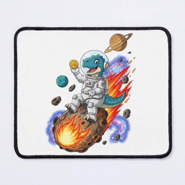 Item preview, T-Rex Astronaut Riding Flaming Asteroid - Space Pirate designed and sold by Mikhail Palinchak.