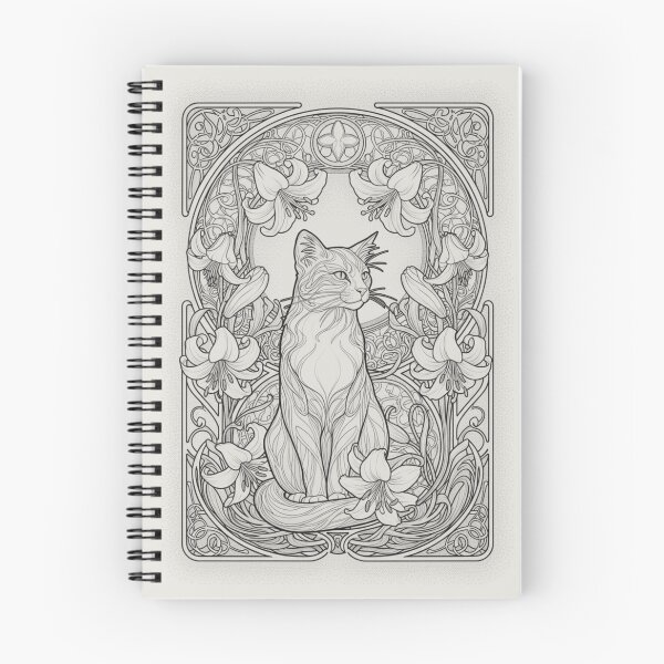 Item preview, Art Nouveau Cat Floral Frame Vintage designed and sold by RPrintPulse.