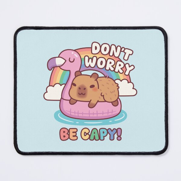 Item preview, Cute Capybara Chill On Flamingo Float Don't Worry Be Capy designed and sold by rustydoodle.