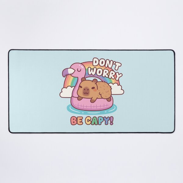 Item preview, Cute Capybara Chill On Flamingo Float Don't Worry Be Capy designed and sold by rustydoodle.