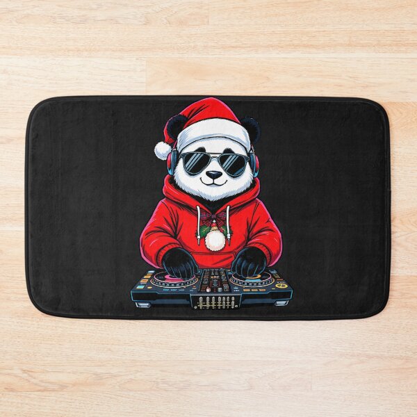 Item preview, Panda DJ Christmas Party – Cool Santa Hoodie Music Cartoon Art designed and sold by ColorSplash123.