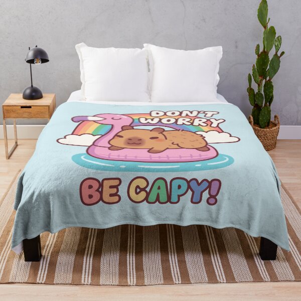 Item preview, Cute Capybara Chill On Flamingo Float Don't Worry Be Capy designed and sold by rustydoodle.